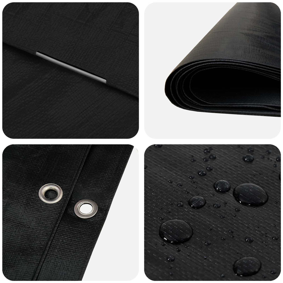 Cerada s rupama Antracit siva 6 x 12 m 260 gsm PE