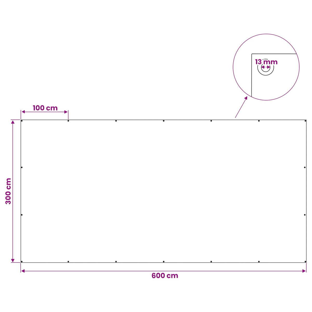 Cerada s rupama Plava 3 x 6 m 180 gsm PE