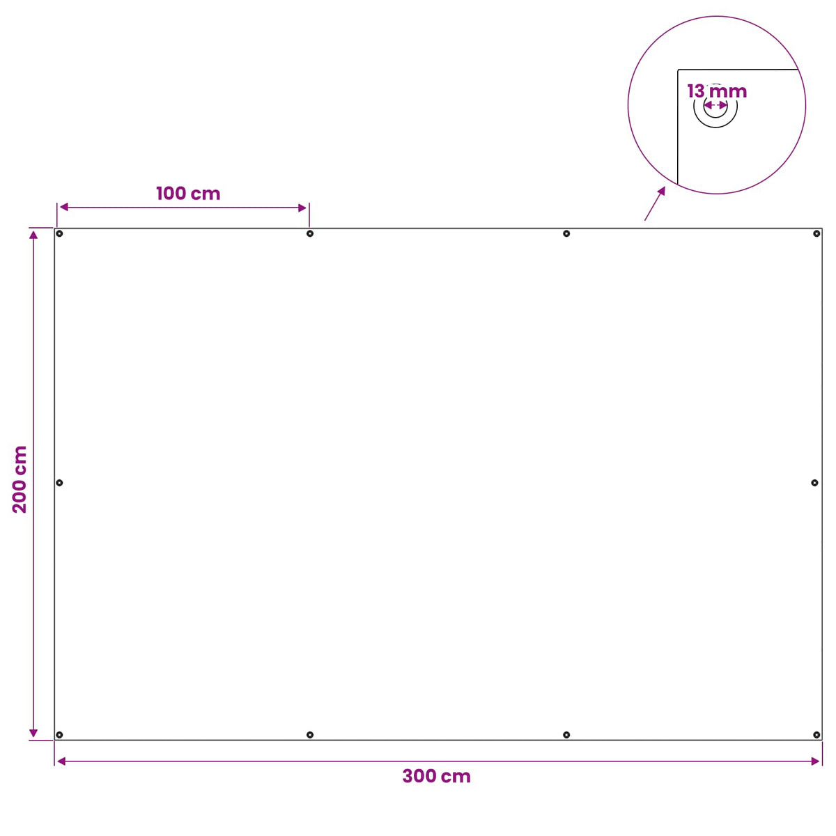 Cerada s rupama Plava 2 x 3 m 260 gsm PE