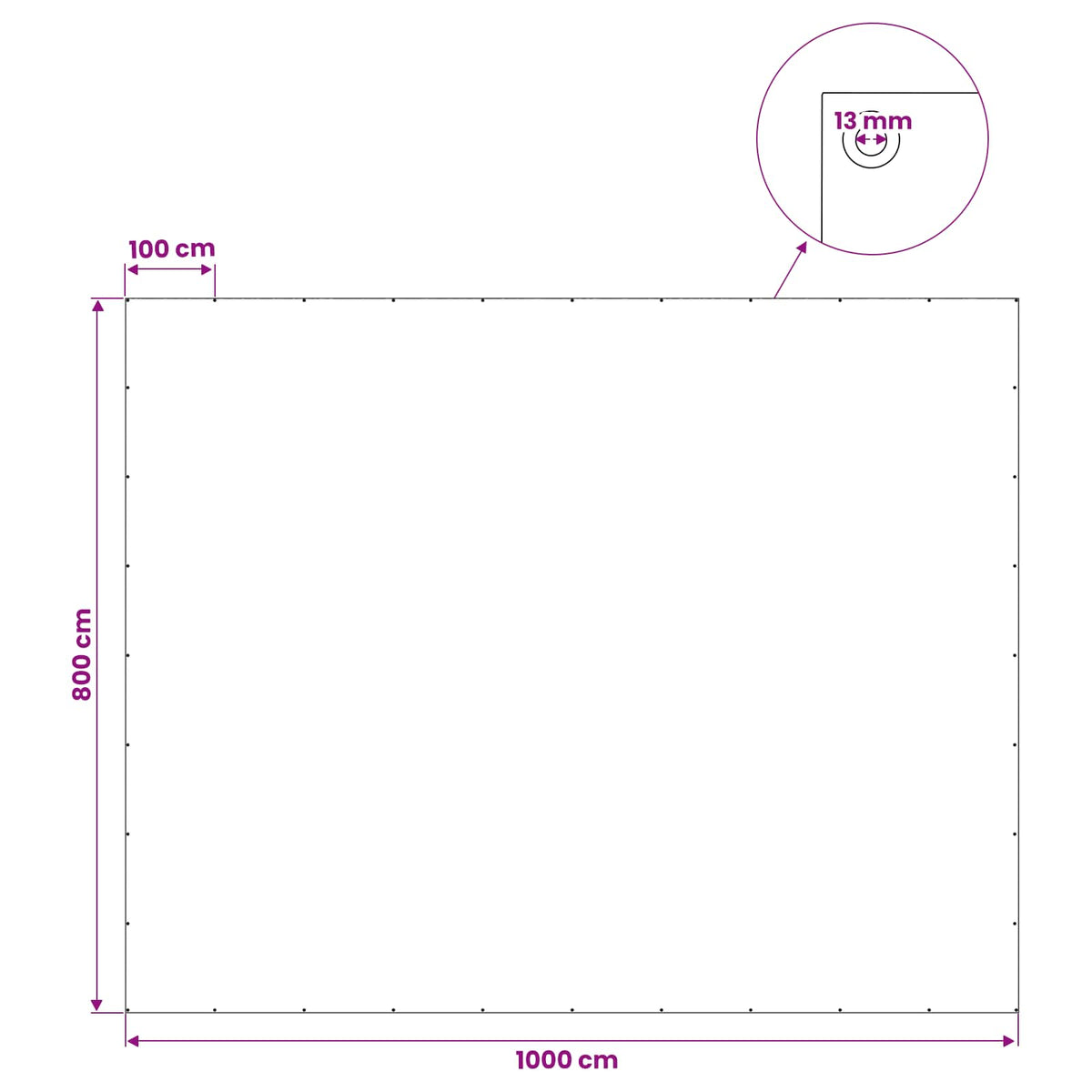 Cerada s rupama Plava 8 x 10 m 260 gsm PE