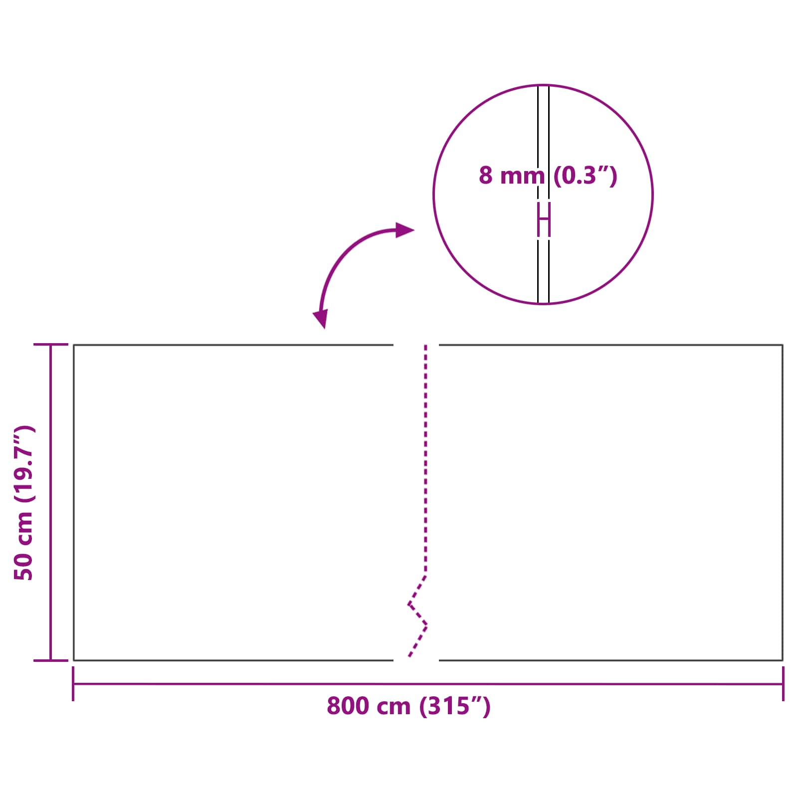 Role pluta Smeđa 800 x 50 x 0,8 cm Pluta