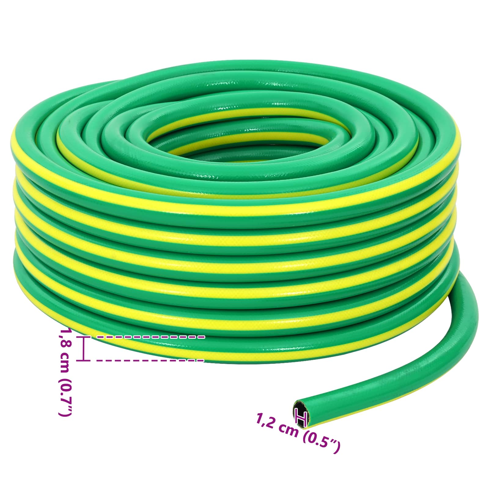 Vrtno crijevo 5-slojno Zelena i žuta 1 / 2'' 50 m PVC
