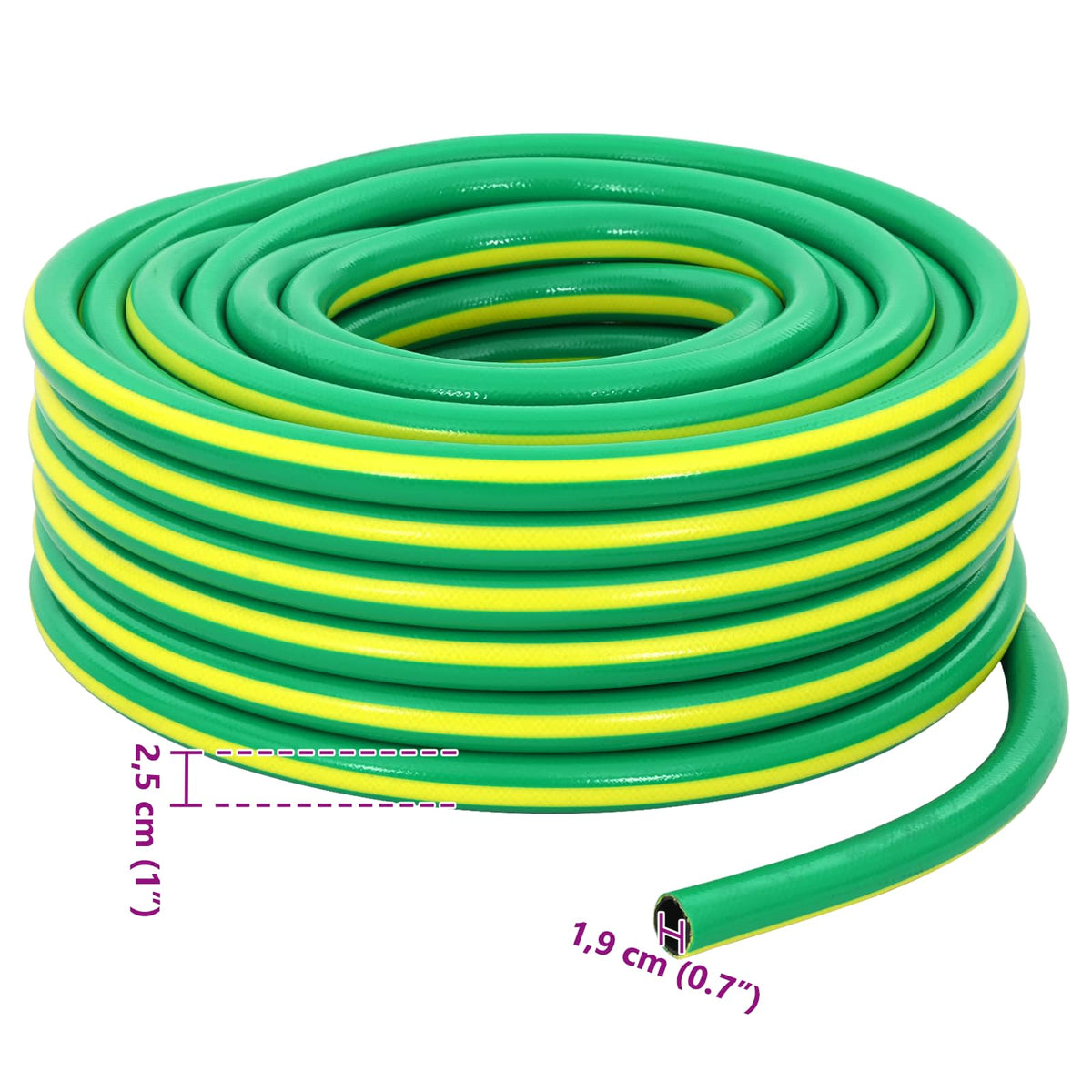Vrtno crijevo 5-slojno Zelena i žuta 3 / 4" 10 m PVC