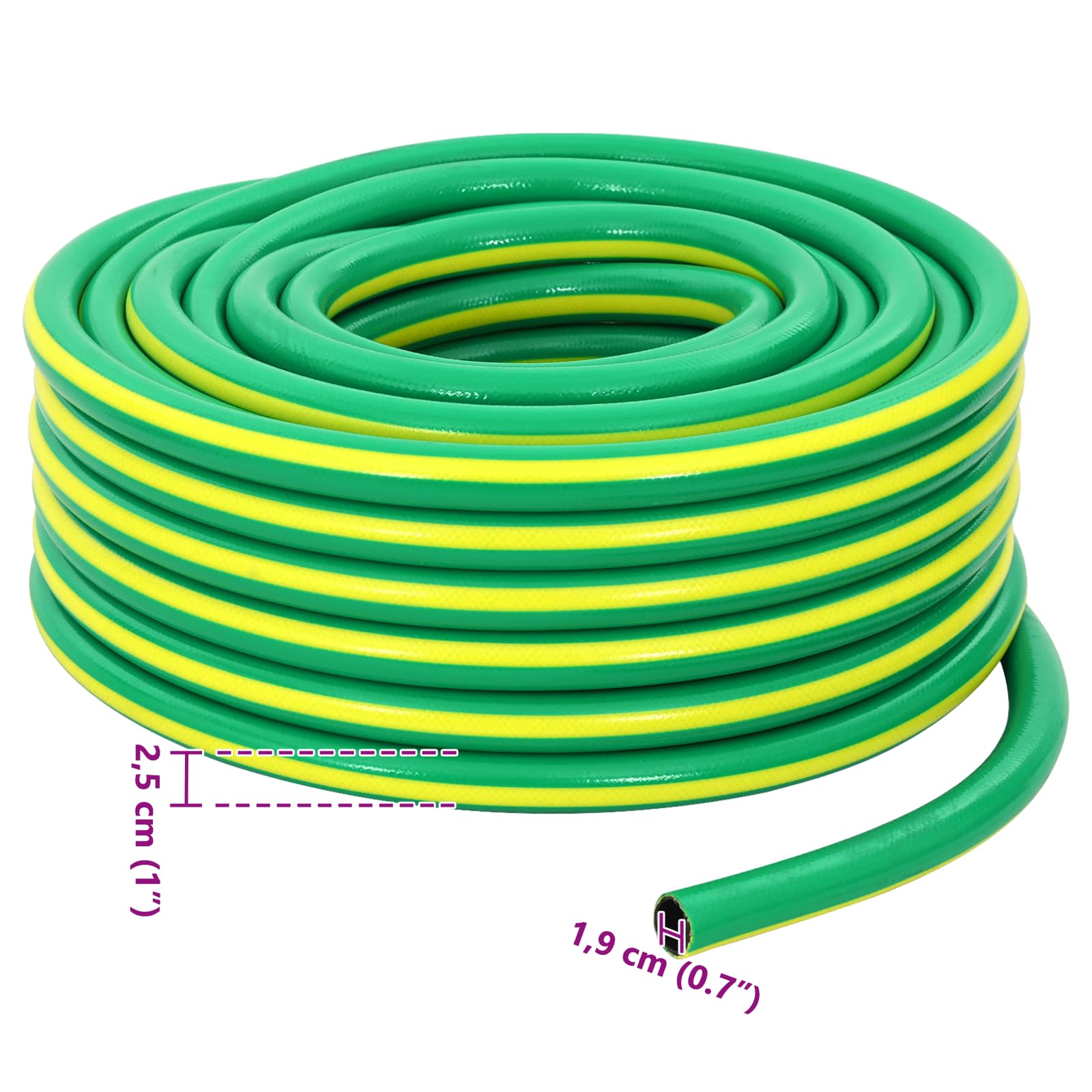 Vrtno crijevo 5-slojno Zelena i žuta 3 / 4" 10 m PVC