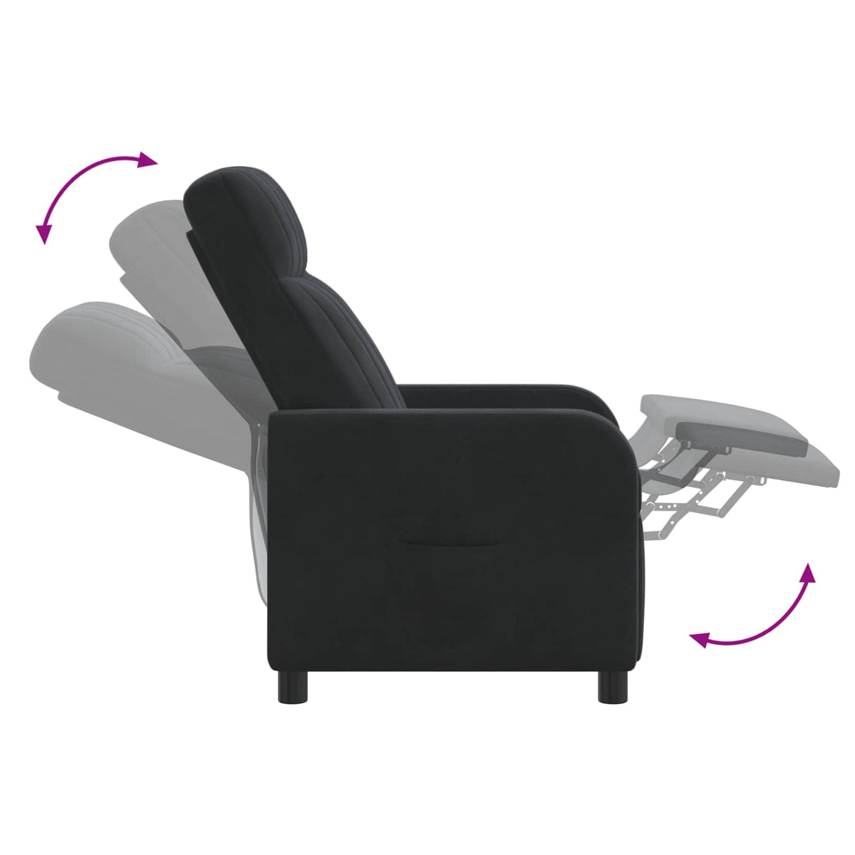 Krevetna stolica za masažu Crna Baršun