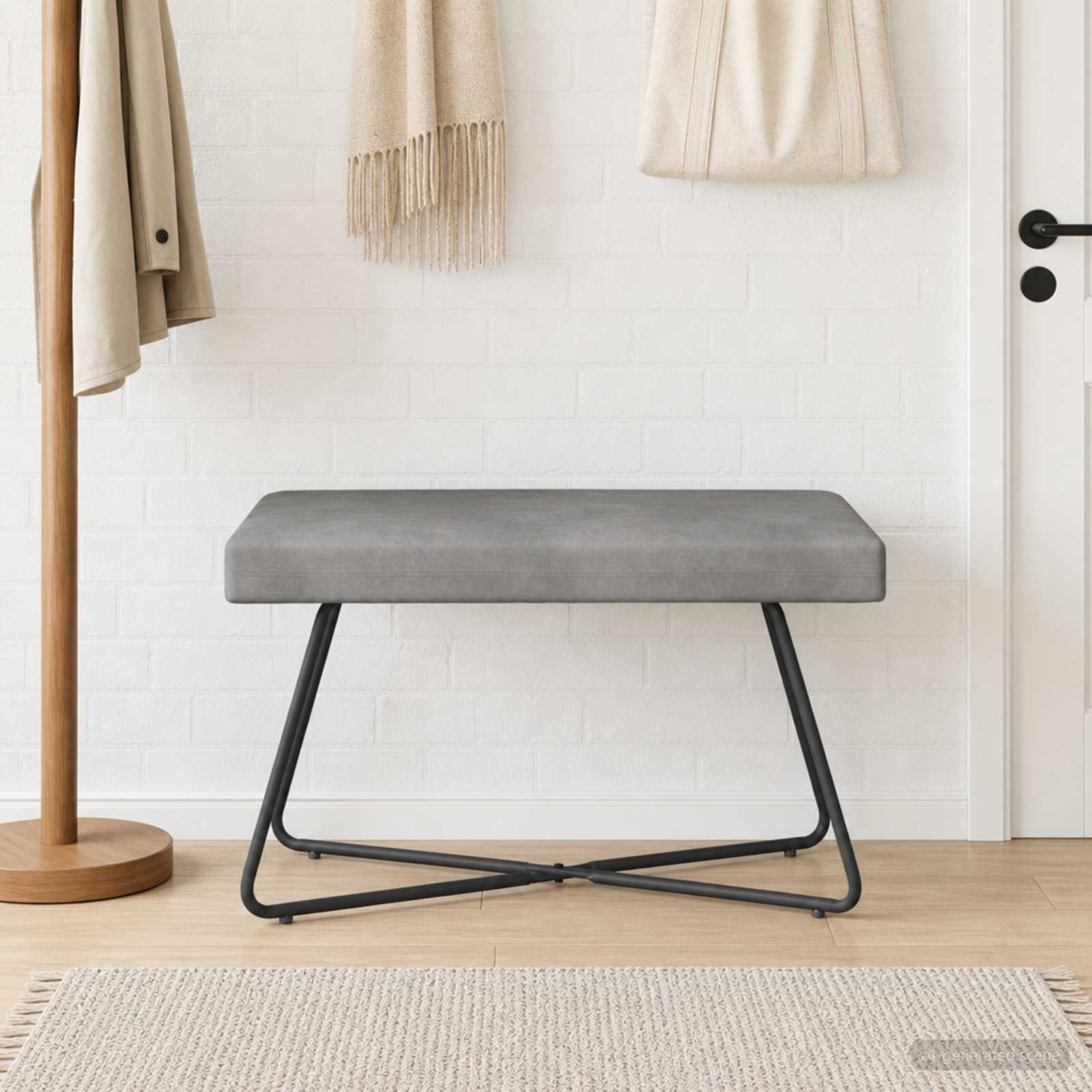 klupa Svjetlosiva 80 x 40 x 45 cm Baršun