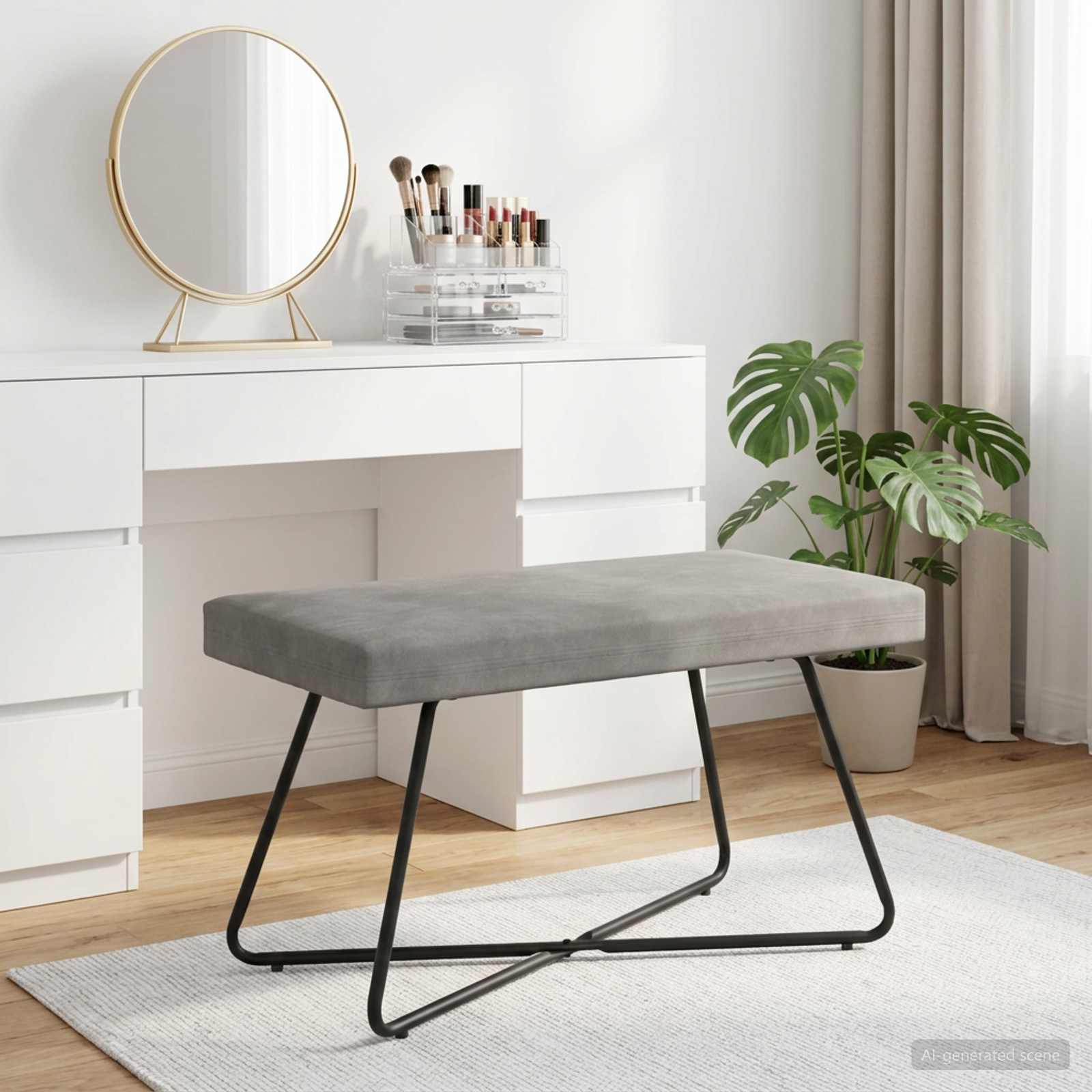 klupa Svjetlosiva 80 x 40 x 45 cm Baršun