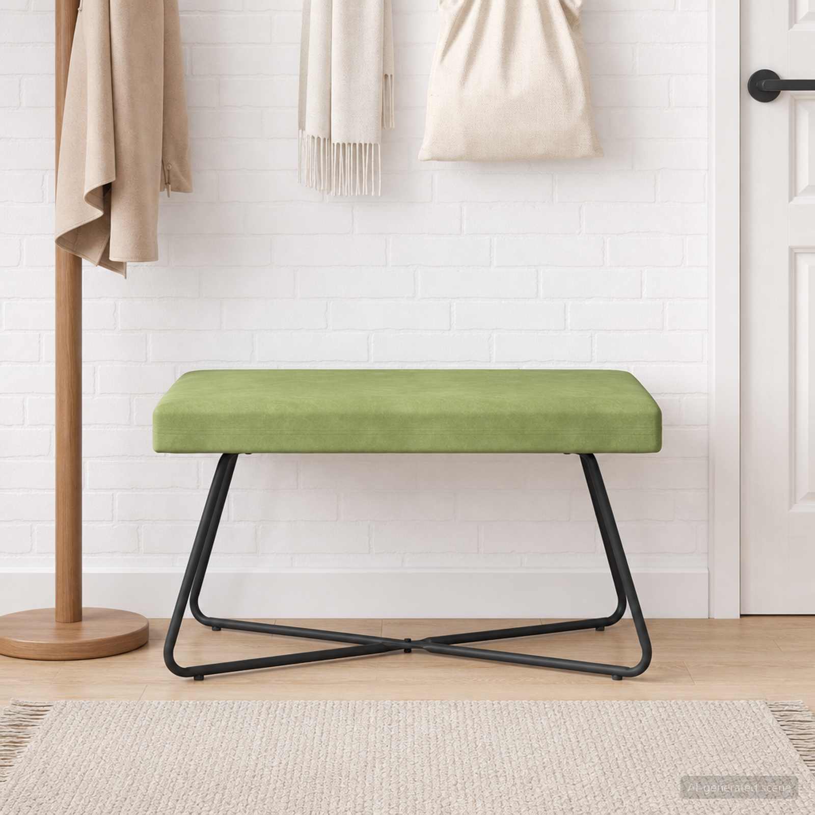 klupa Svijetlo zelena 80 x 40 x 45 cm Baršun