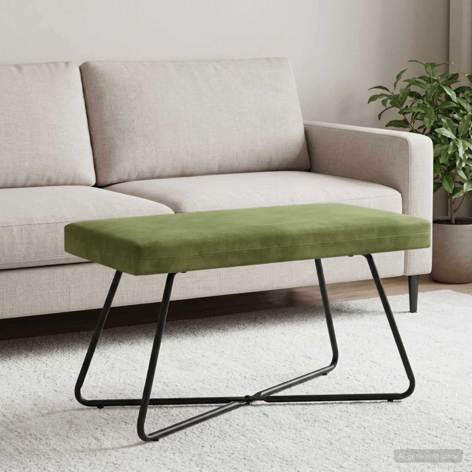 klupa Svijetlo zelena 80 x 40 x 45 cm Baršun