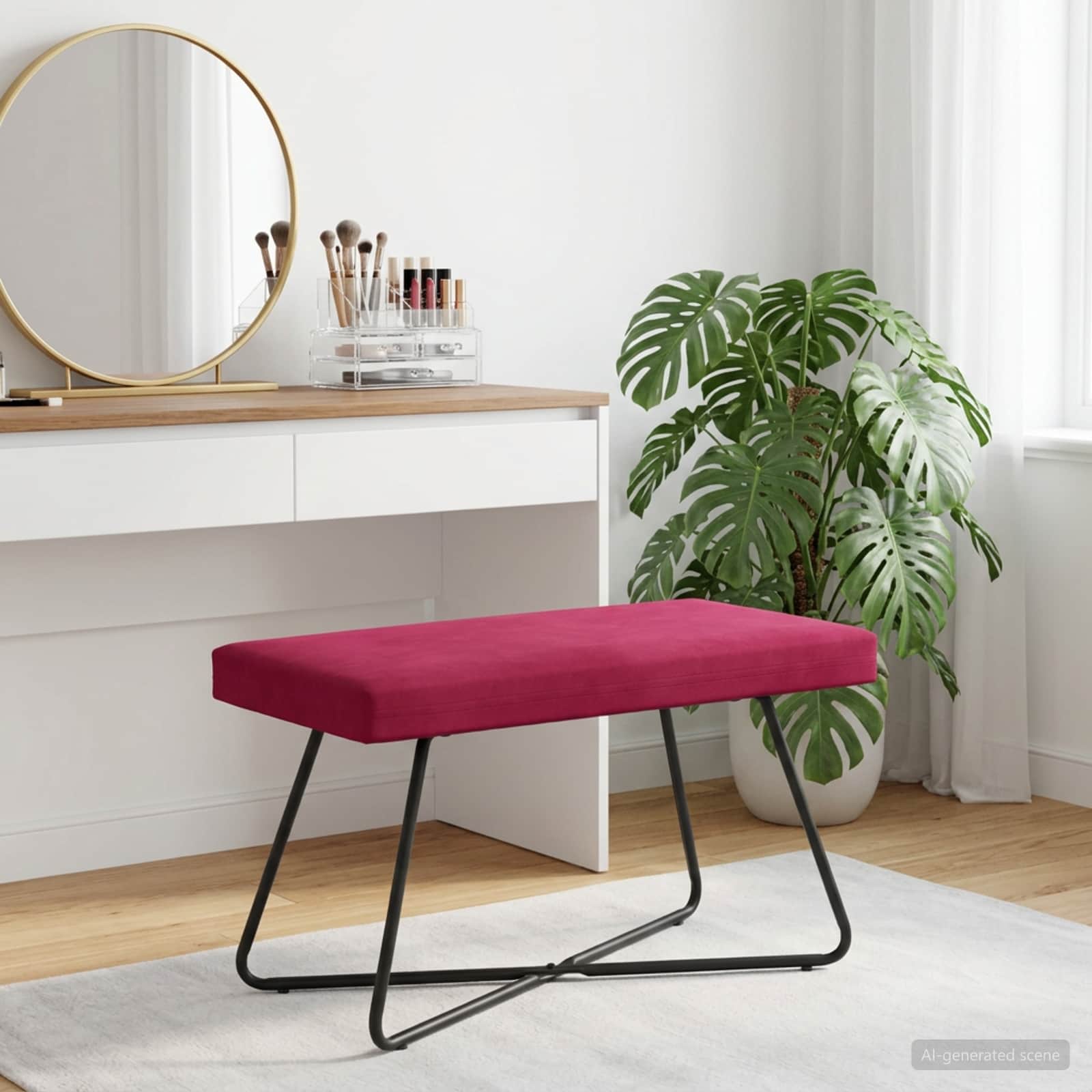 klupa Vinska crvena 80 x 40 x 45 cm Baršun