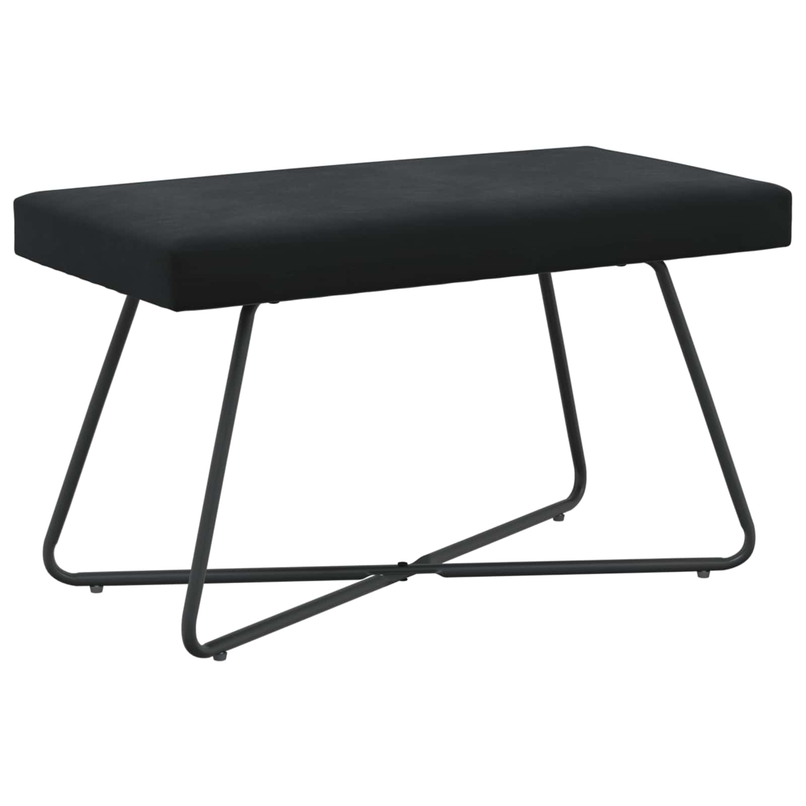 klupa Crna 80 x 40 x 45 cm Baršun