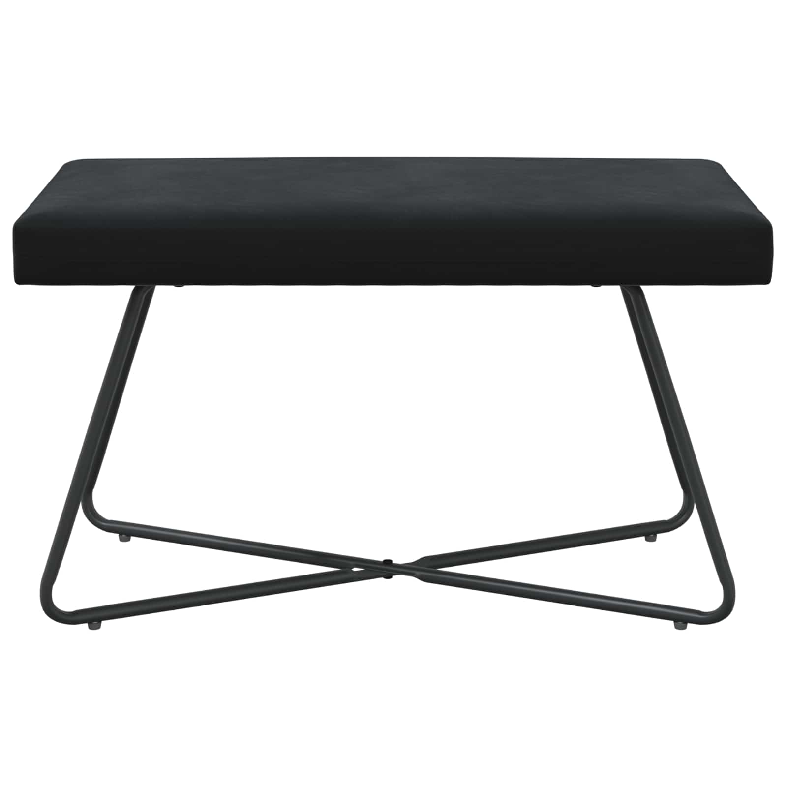 klupa Crna 80 x 40 x 45 cm Baršun