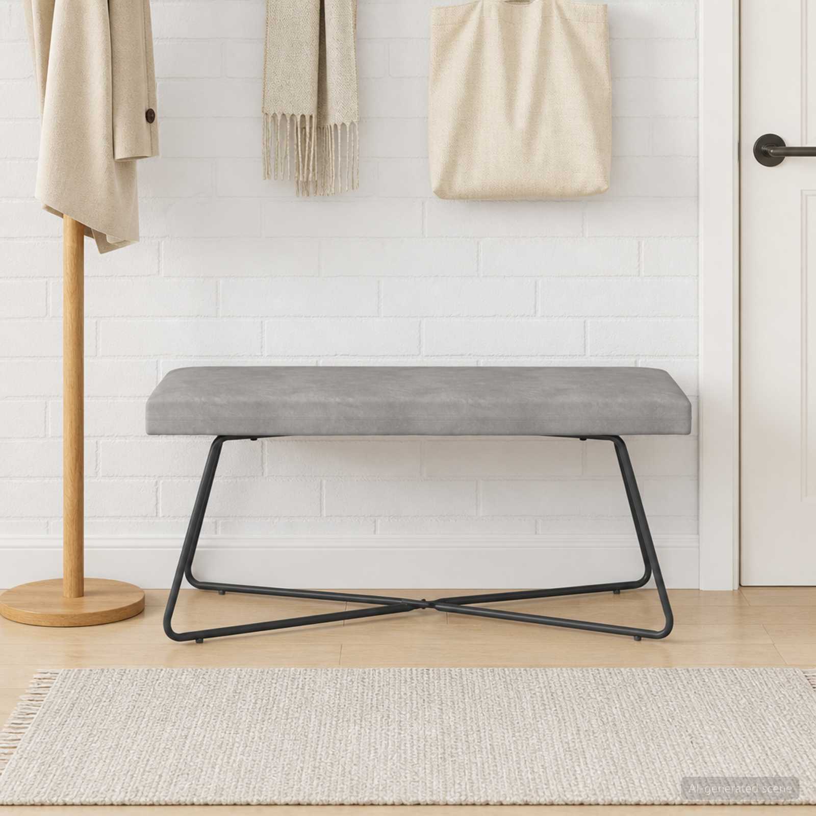 klupa Svjetlosiva 110 x 40 x 45 cm Baršun