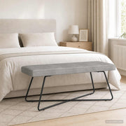 klupa Svjetlosiva 110 x 40 x 45 cm Baršun