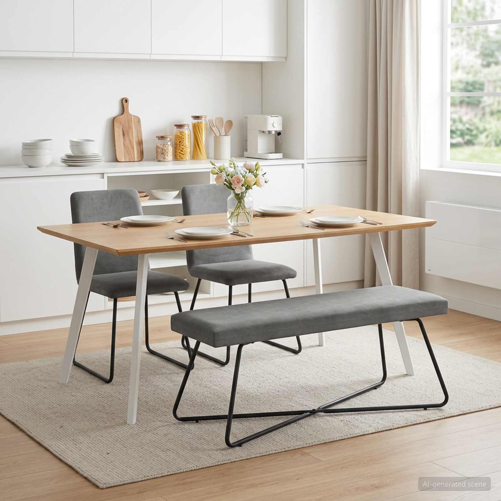 klupa Tamnosiva 110 x 40 x 45 cm Baršun