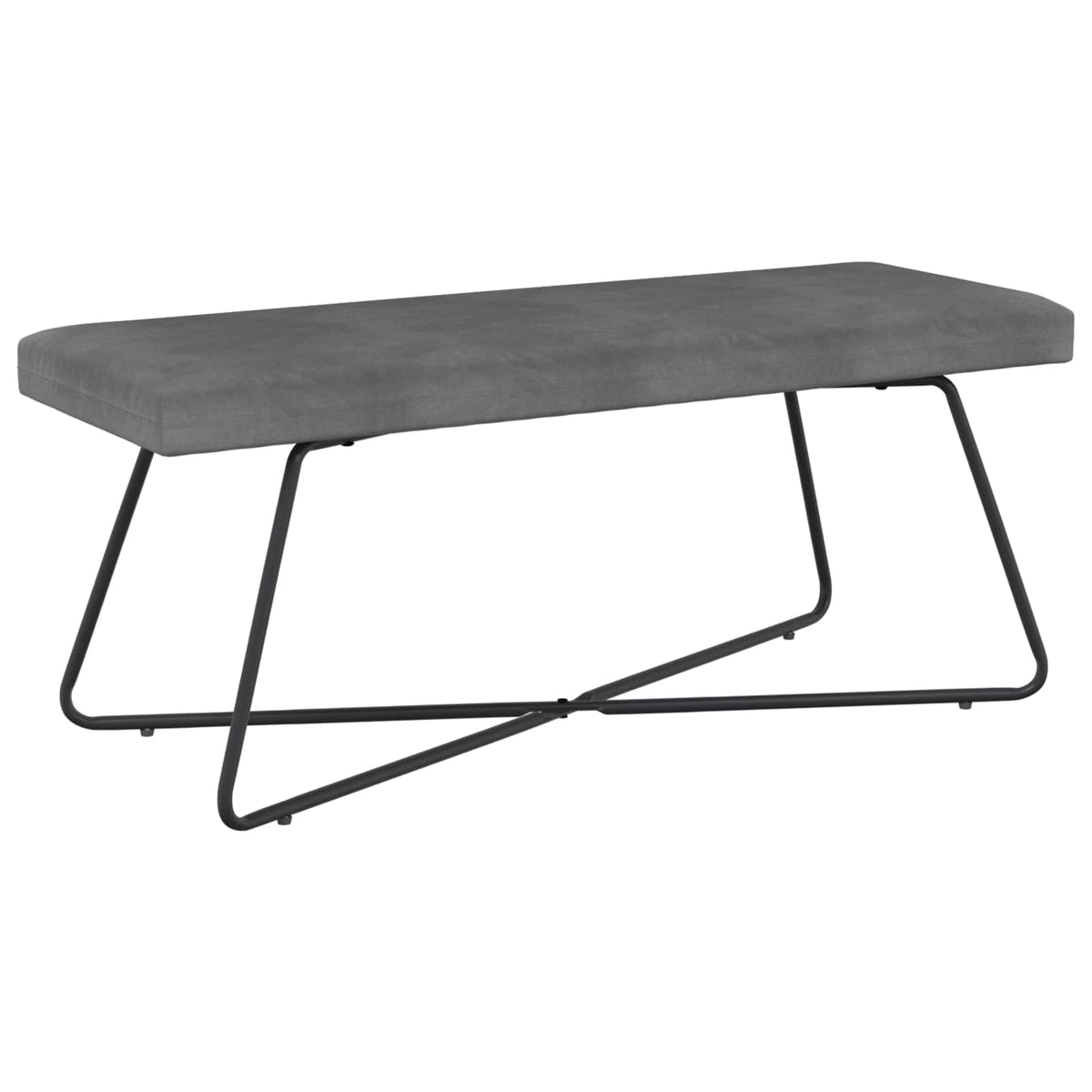 klupa Tamnosiva 110 x 40 x 45 cm Baršun