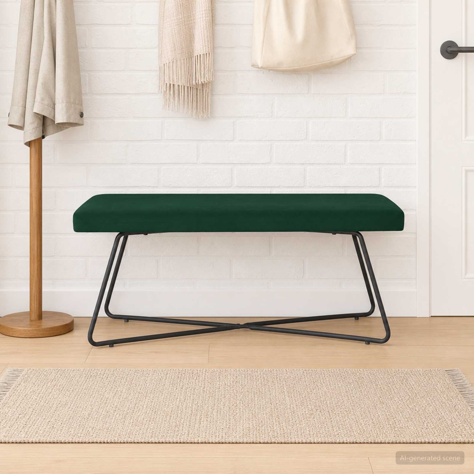 klupa Tamnozelena 110 x 40 x 45 cm Baršun