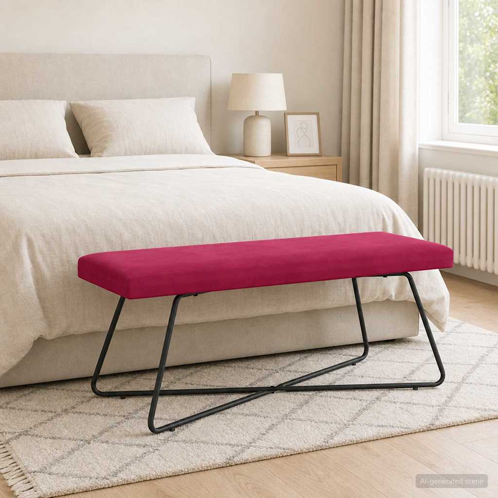 klupa Vinska crvena 110 x 40 x 45 cm Baršun