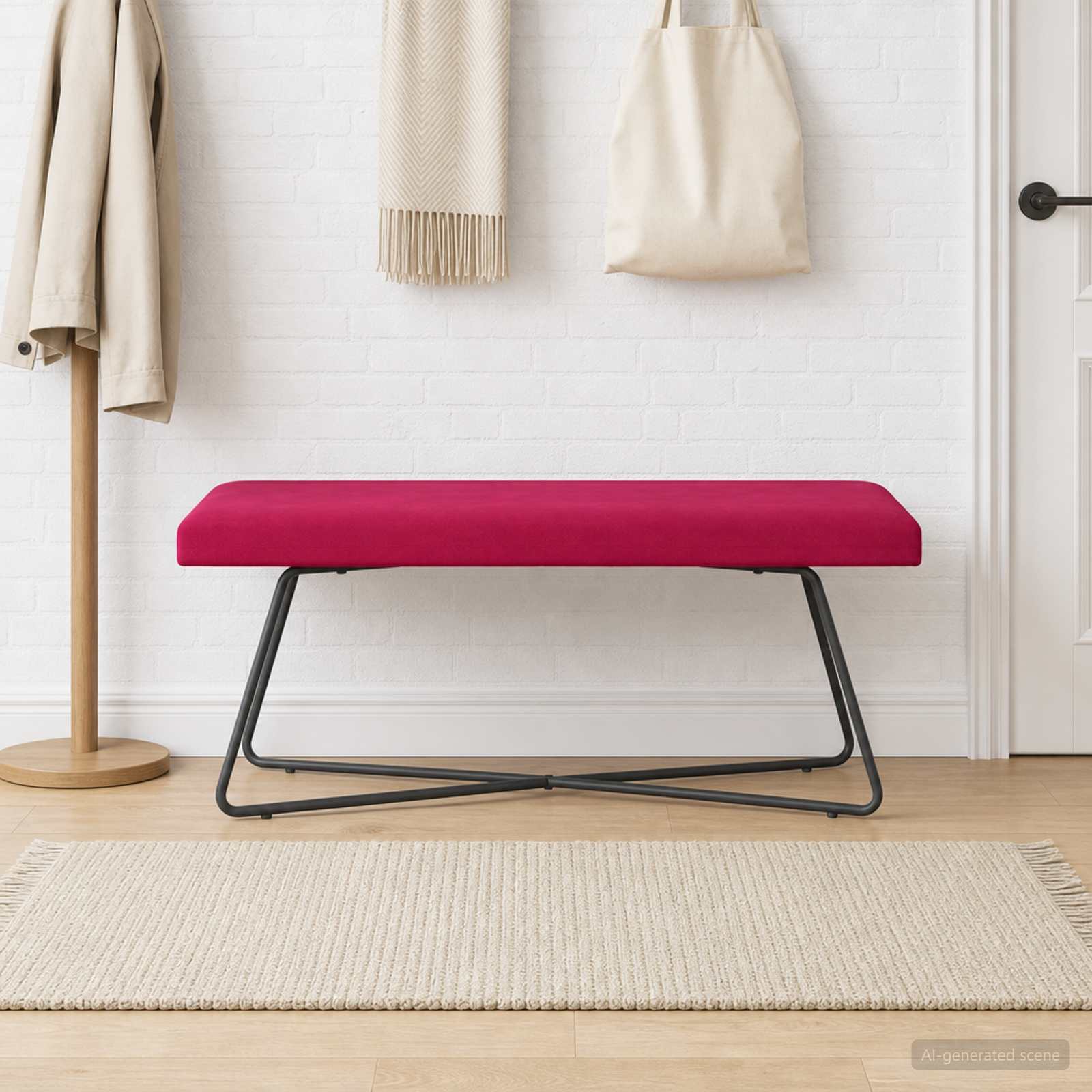 klupa Vinska crvena 110 x 40 x 45 cm Baršun