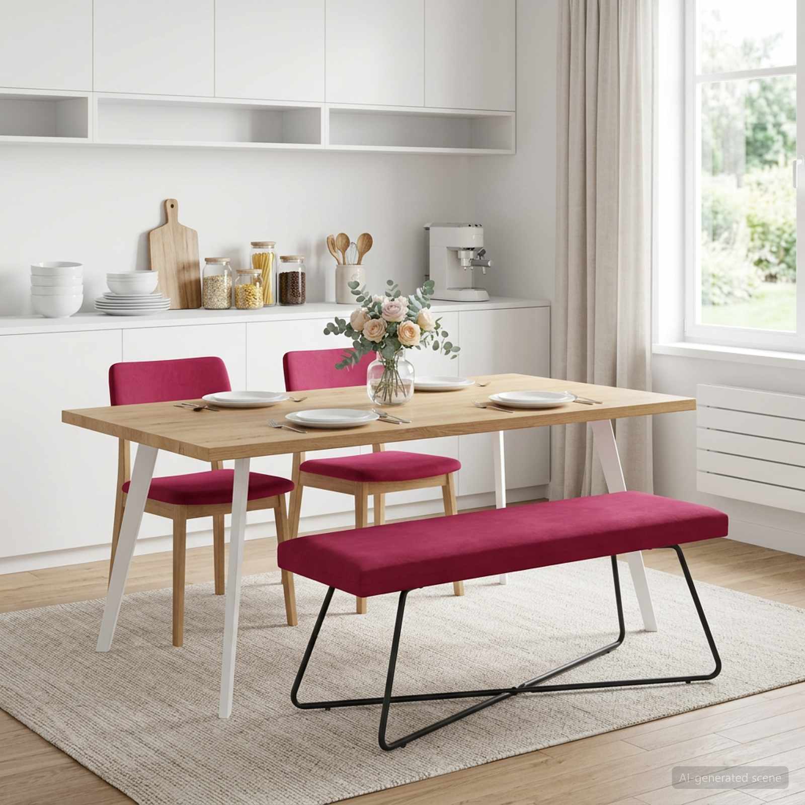 klupa Vinska crvena 110 x 40 x 45 cm Baršun