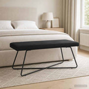 klupa Crna 110 x 40 x 45 cm Baršun