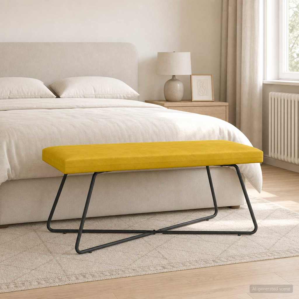 klupa Žuta 110 x 40 x 45 cm Baršun