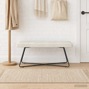 klupa Krem 110 x 40 x 45 cm Baršun