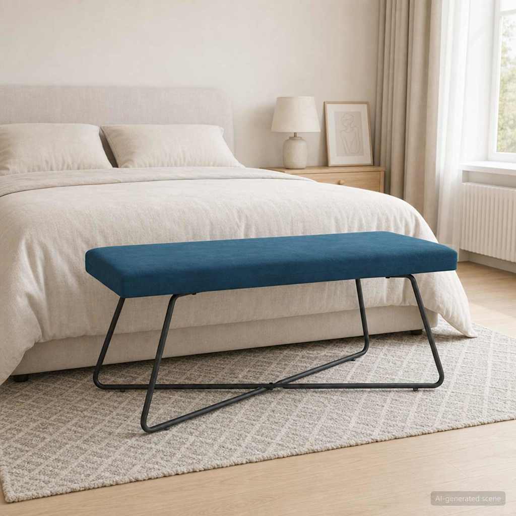 klupa Plava 110 x 40 x 45 cm Baršun