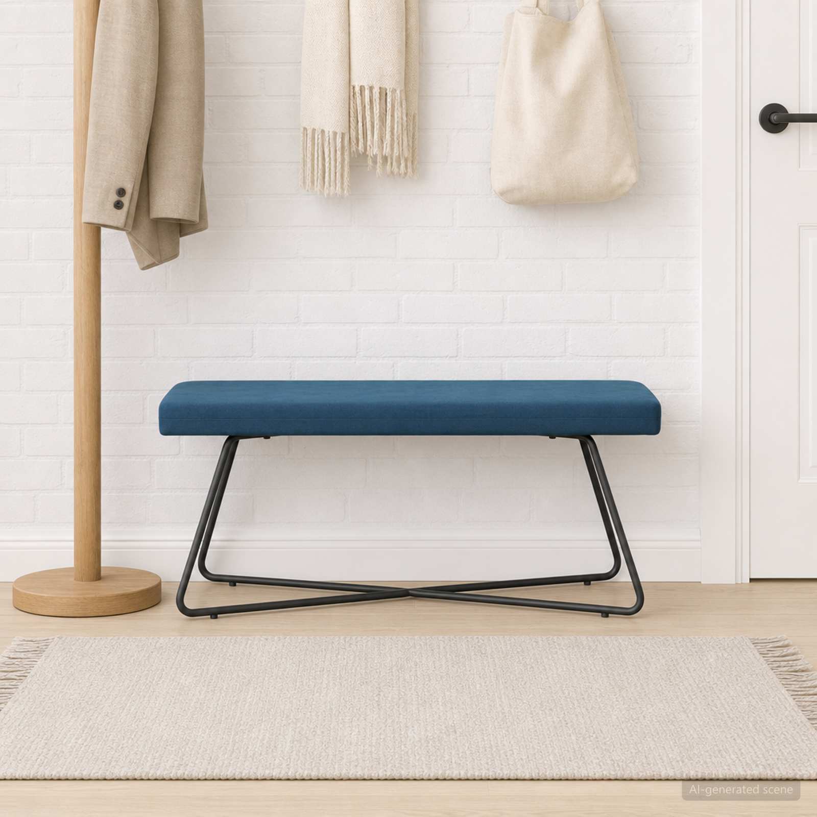 klupa Plava 110 x 40 x 45 cm Baršun