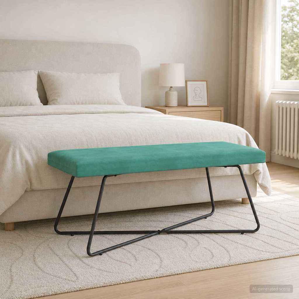 klupa Tirkizna 110 x 40 x 45 cm Baršun
