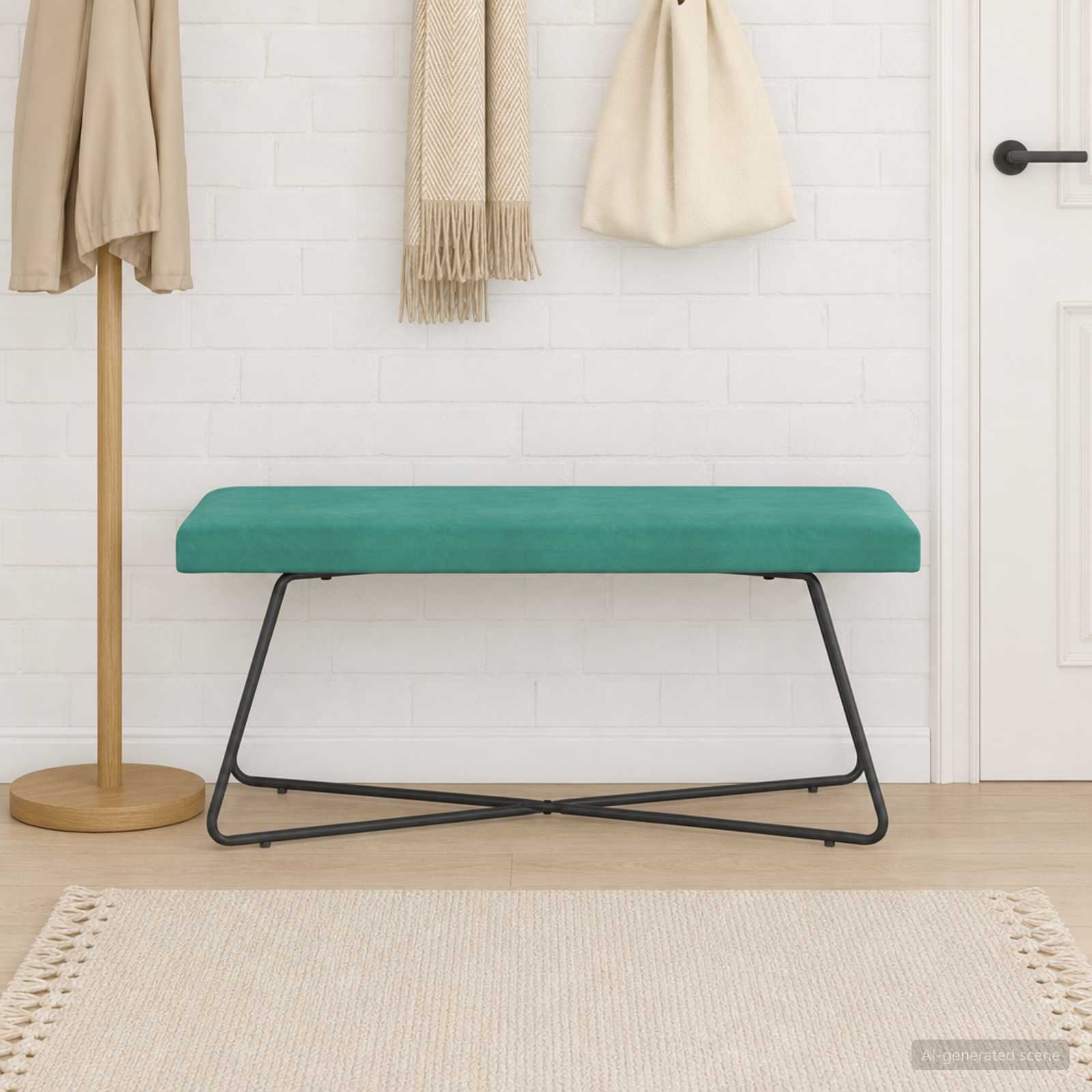klupa Tirkizna 110 x 40 x 45 cm Baršun