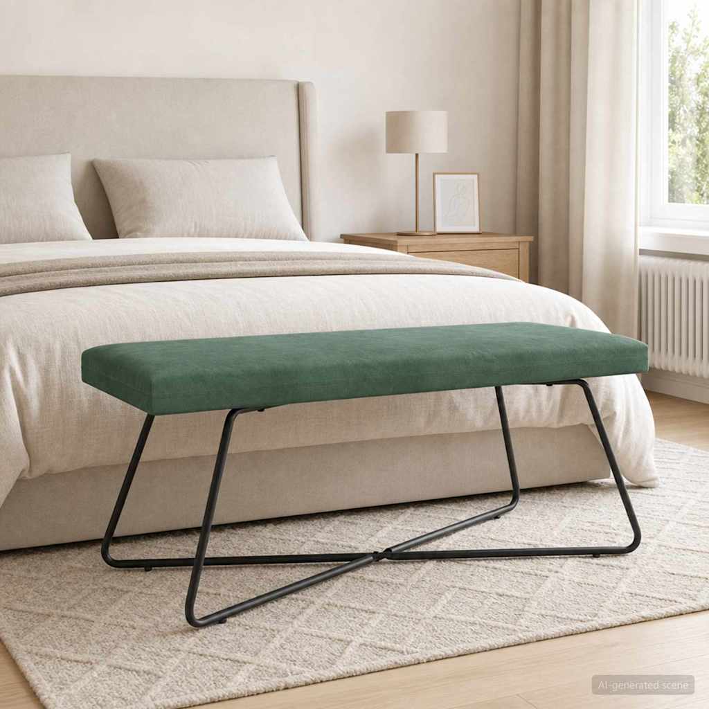 klupa Morska zelena 110 x 40 x 45 cm Baršun