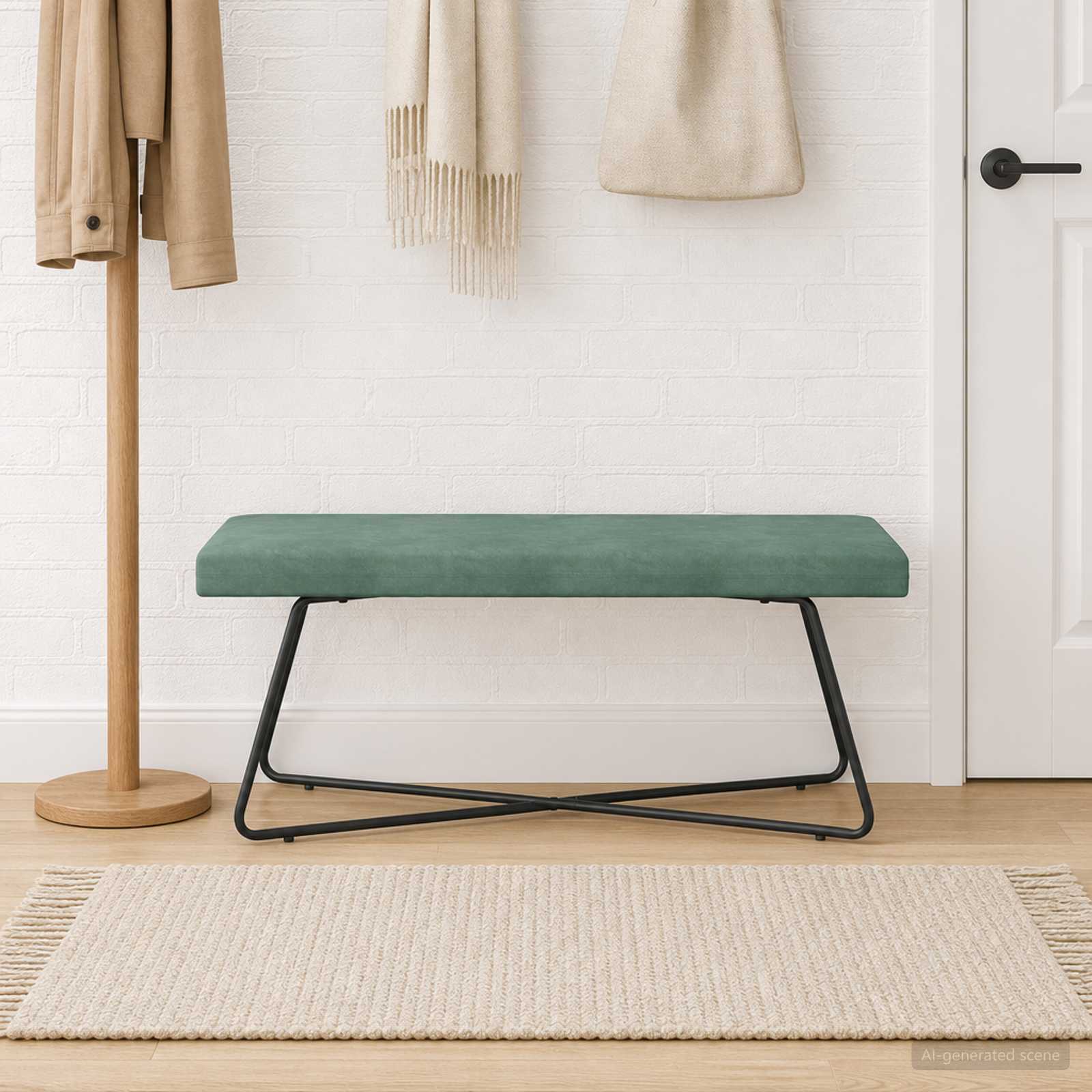 klupa Morska zelena 110 x 40 x 45 cm Baršun