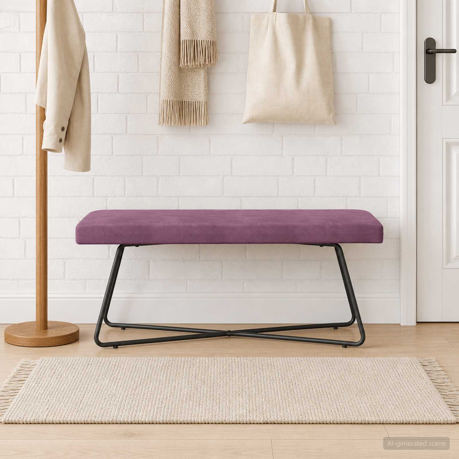 klupa Ljubičasta 110 x 40 x 45 cm Baršun