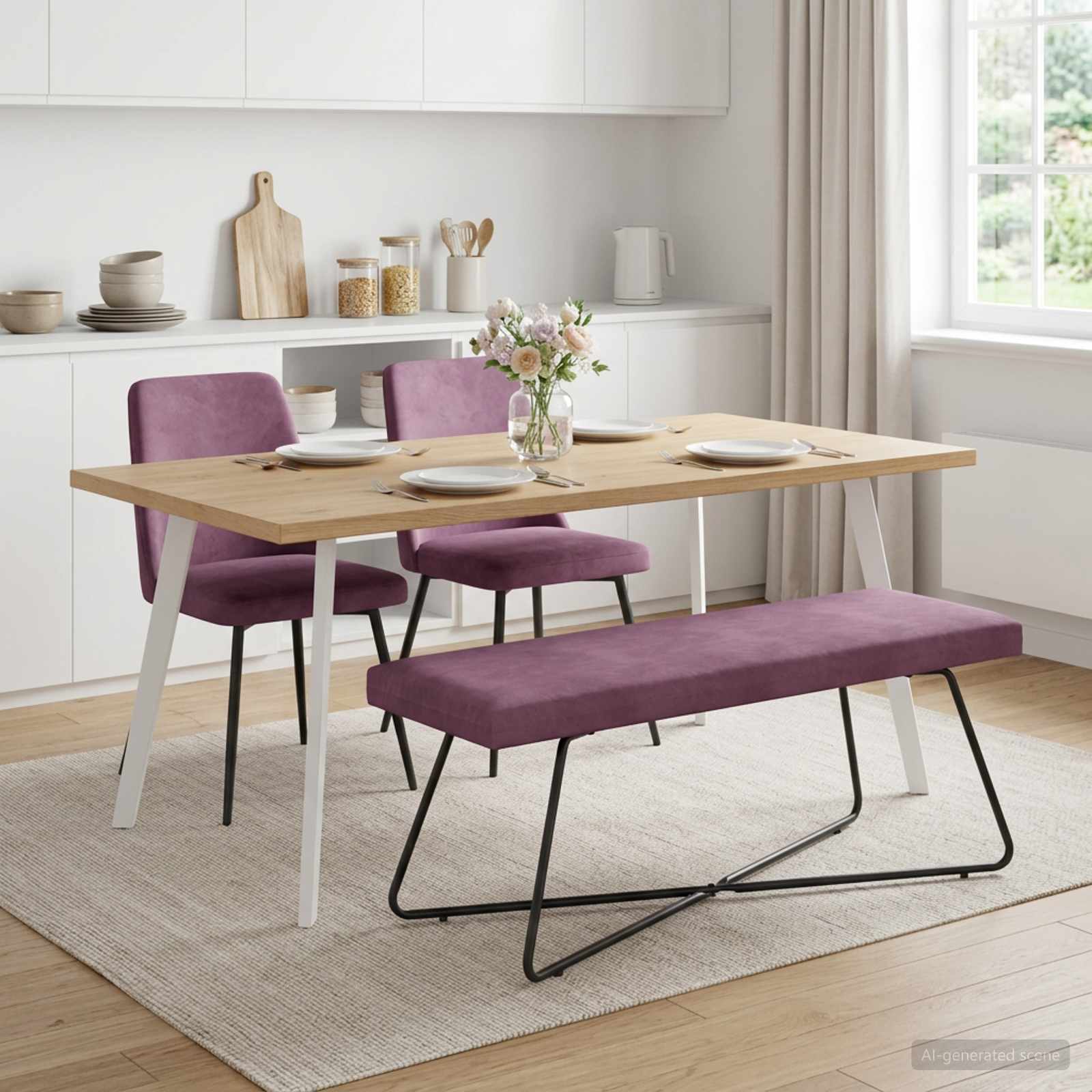 klupa Ljubičasta 110 x 40 x 45 cm Baršun