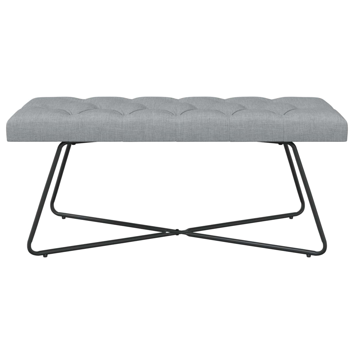 Klupa s gumbastim tkanjem Svjetlosiva 110 x 40 x 46 cm Tkanina