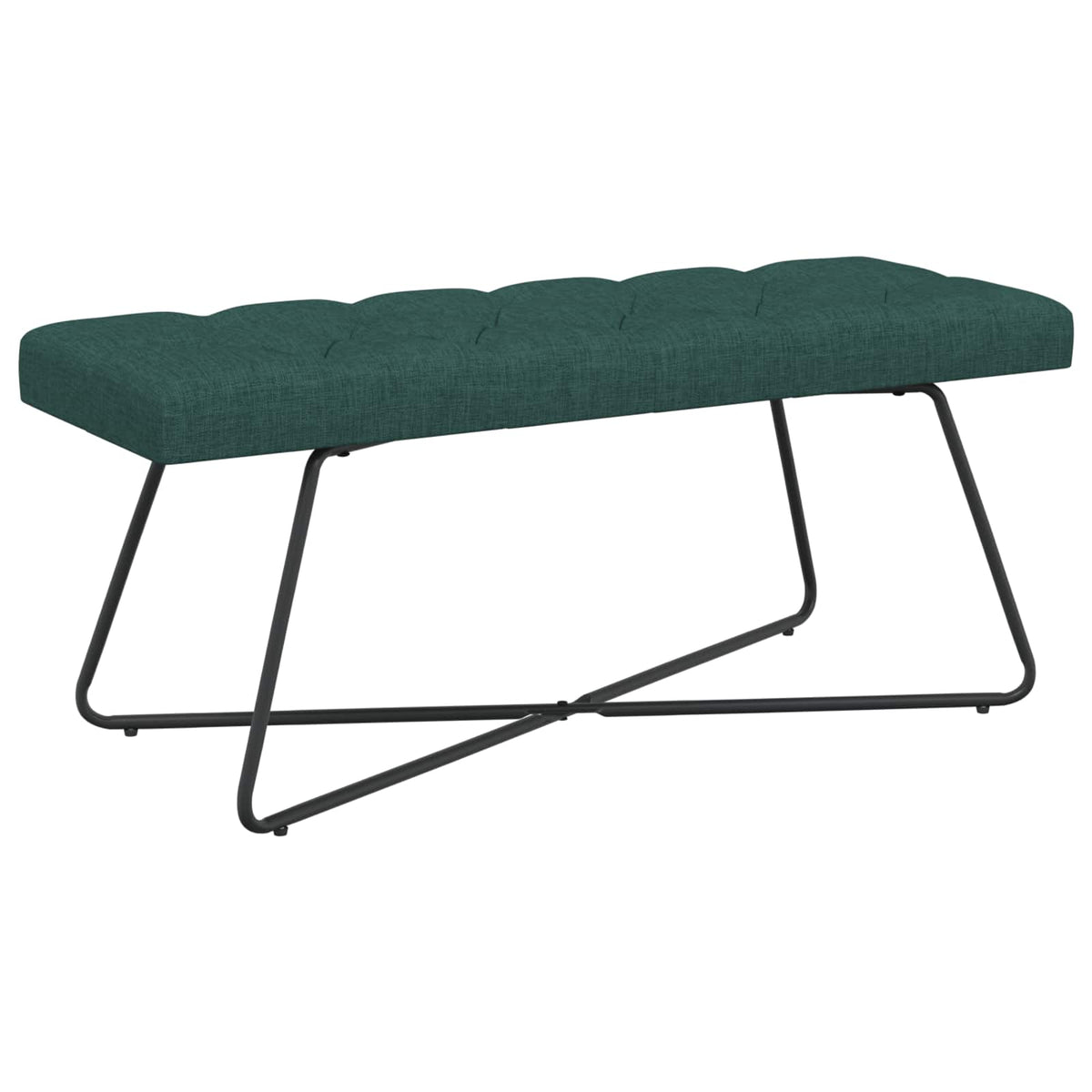 Klupa s gumbastim tkanjem Tamnozelena 110 x 40 x 46 cm Tkanina