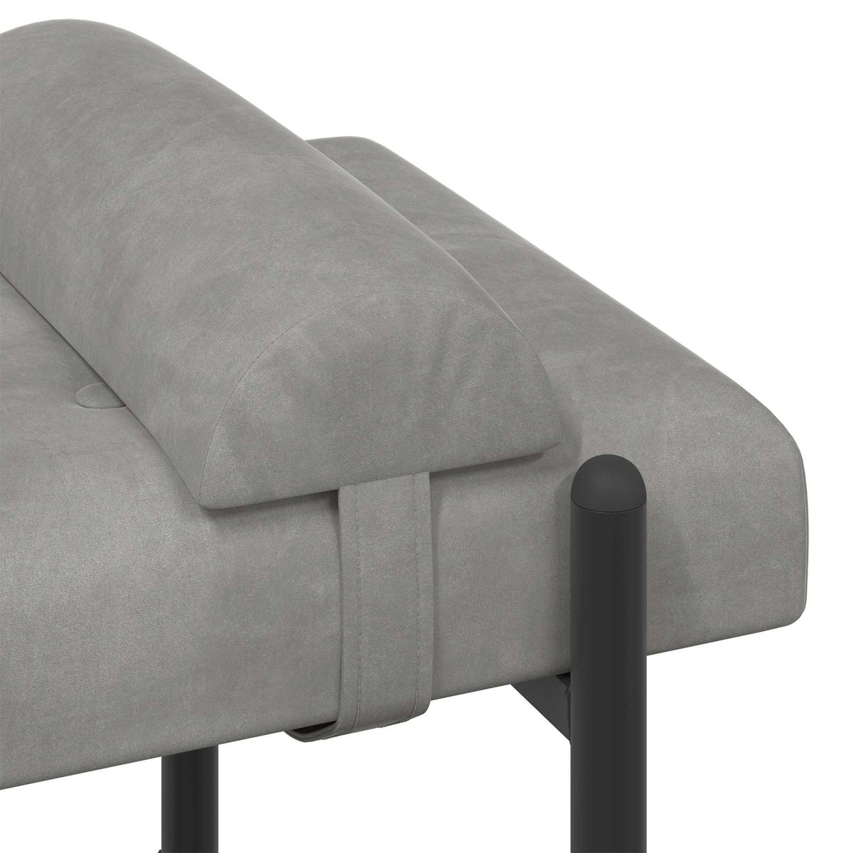 Klupa s gumbima i jastučićima Svjetlosiva 110 x 40 x 46 cm
