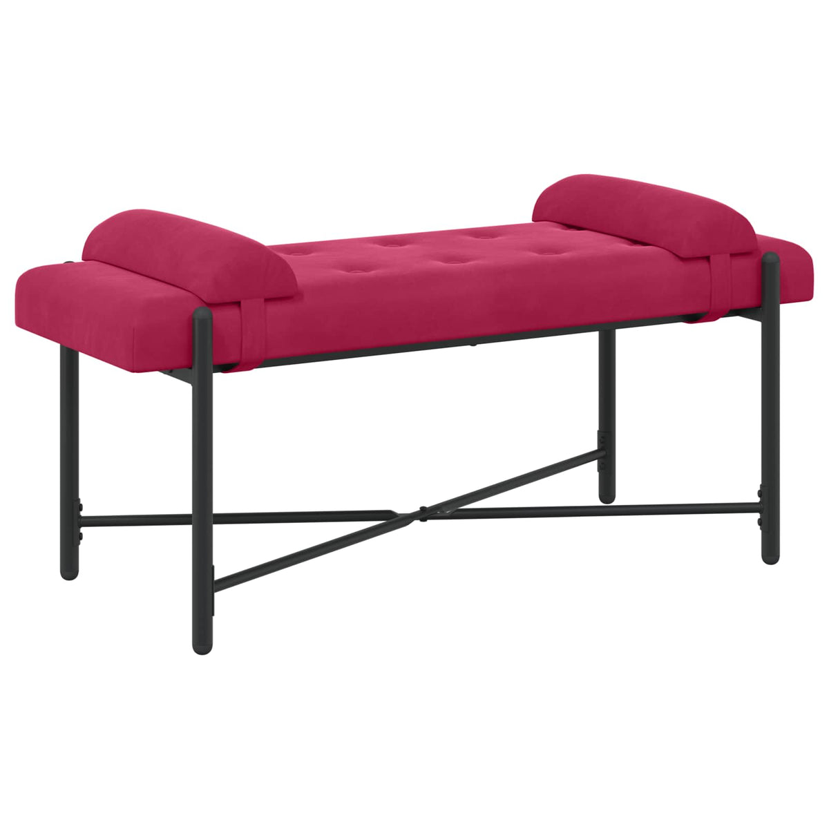Klupa s gumbima i jastučićima Vinska crvena 110 x 40 x 46 cm