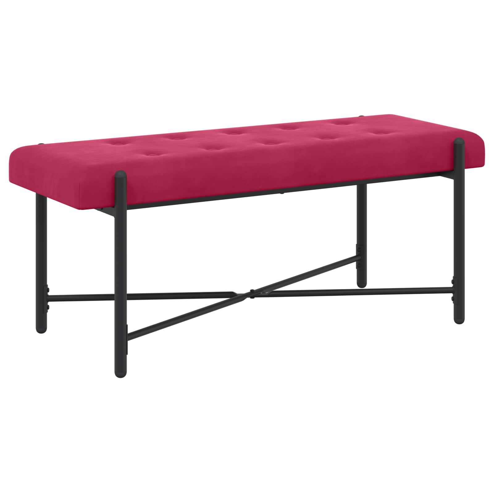 Klupa s gumbima i jastučićima Vinska crvena 110 x 40 x 46 cm