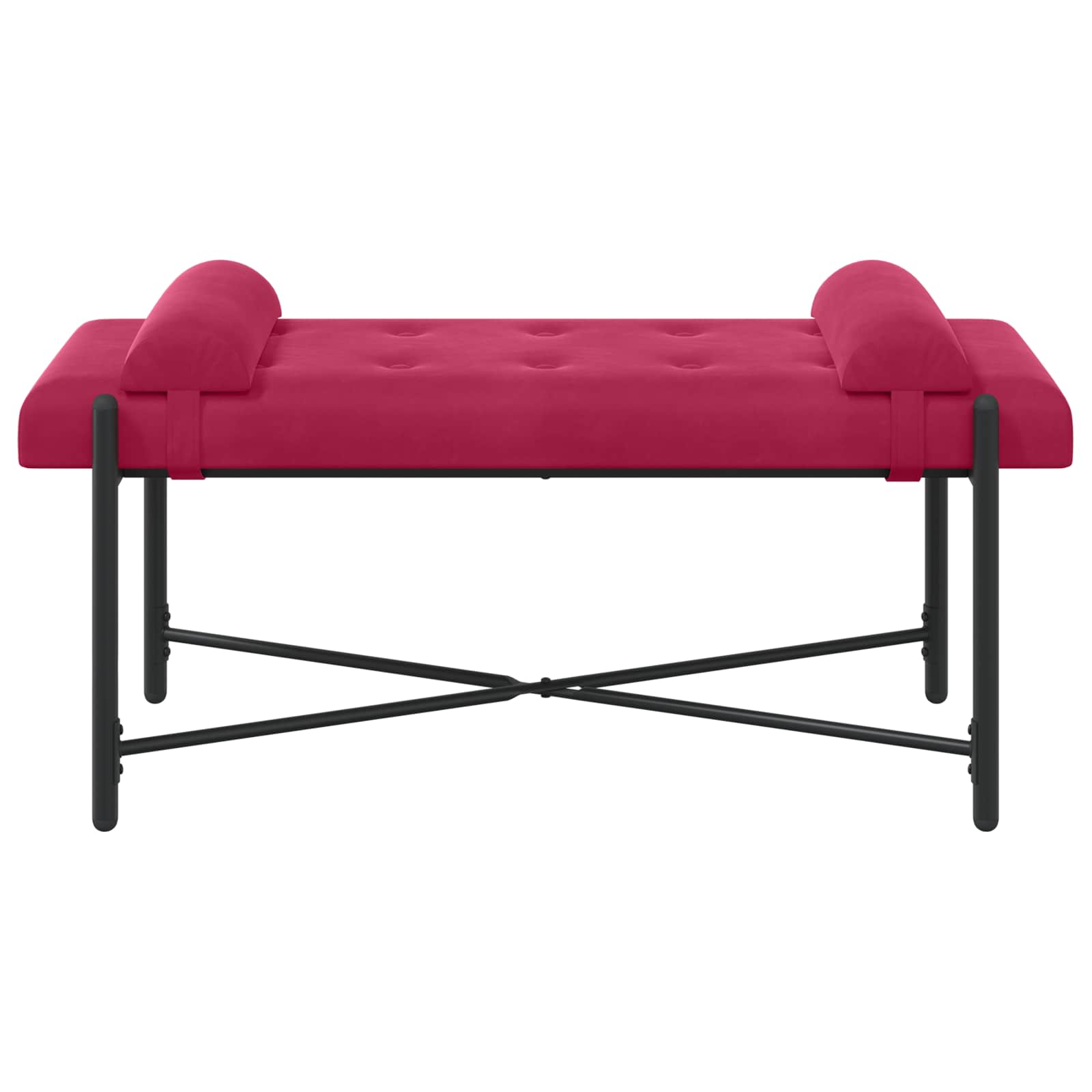 Klupa s gumbima i jastučićima Vinska crvena 110 x 40 x 46 cm