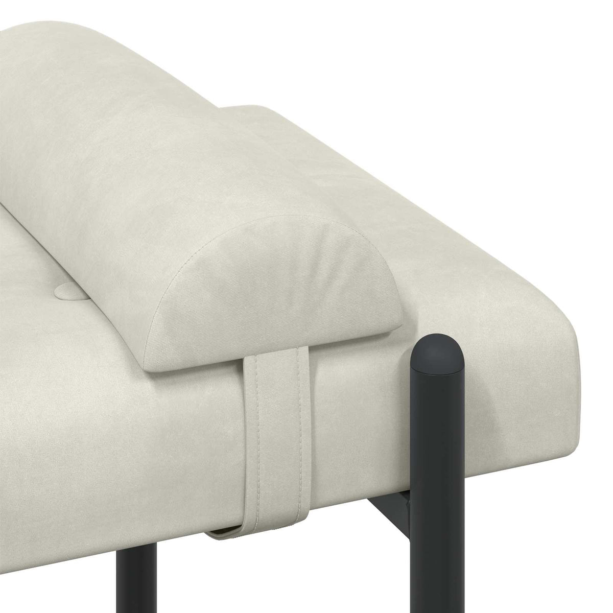 Klupa s gumbima i jastučićima Krem 110 x 40 x 46 cm Baršun