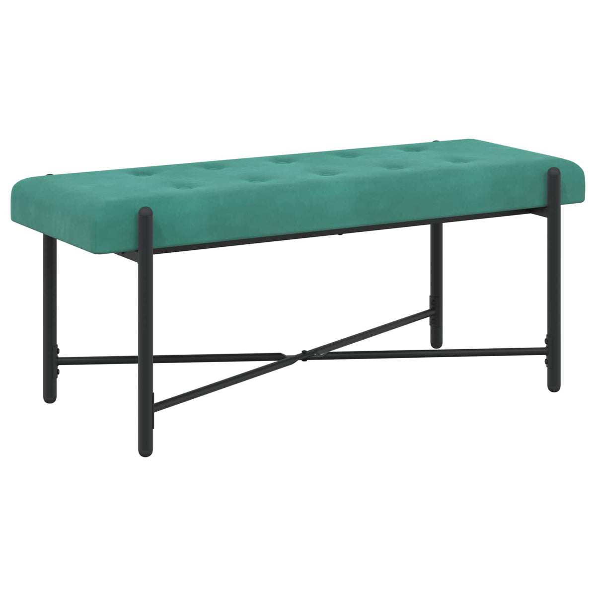 Klupa s gumbima i jastučićima Tirkizna 110 x 40 x 46 cm Baršun