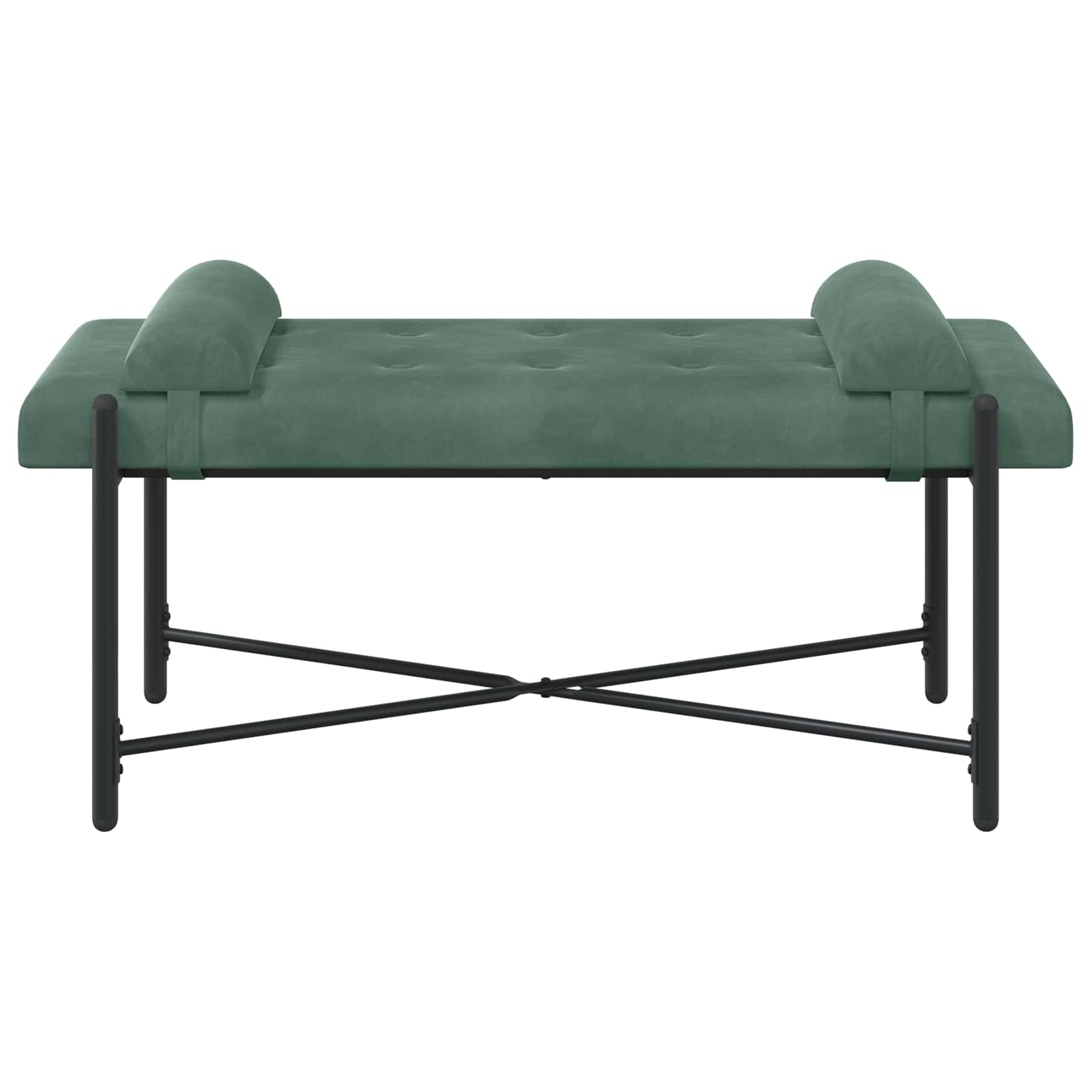 Klupa s gumbima i jastučićima Morska zelena 110 x 40 x 46 cm