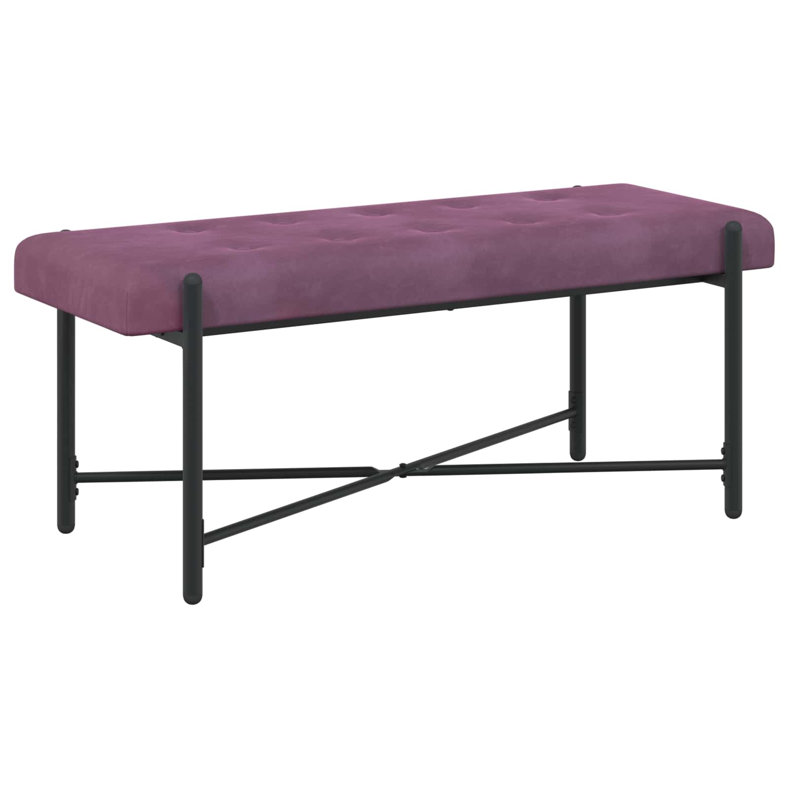 Klupa s gumbima i jastučićima Ljubičasta 110 x 40 x 46 cm