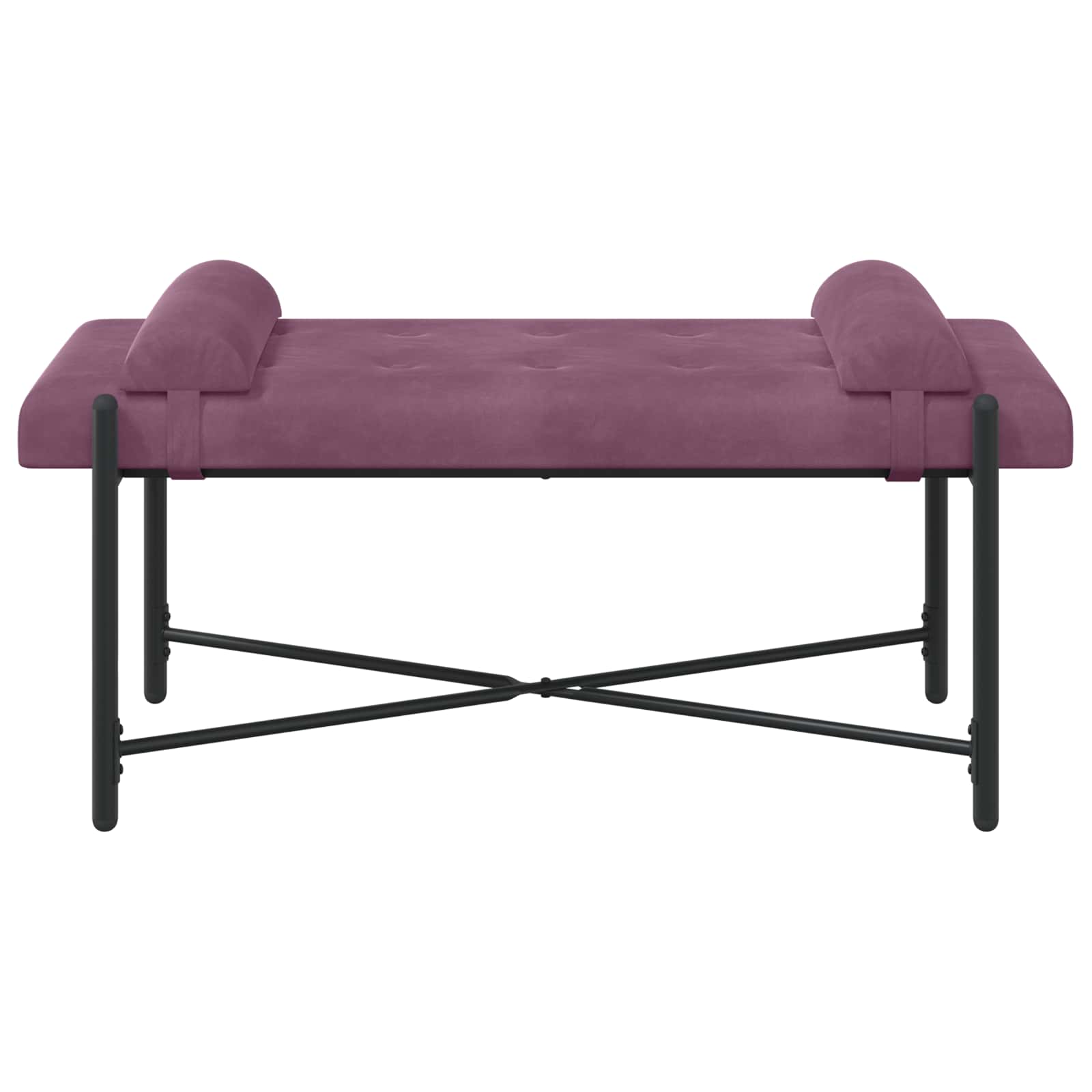Klupa s gumbima i jastučićima Ljubičasta 110 x 40 x 46 cm