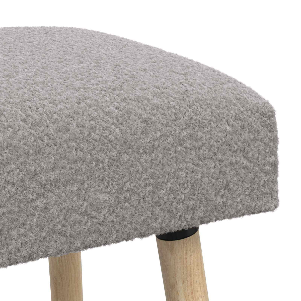 klupa Jednobojno Svjetlosiva 60 x 40 x 45 cm Bouclé
