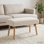 klupa Jednobojno Krem 80 x 40 x 46 cm Bouclé