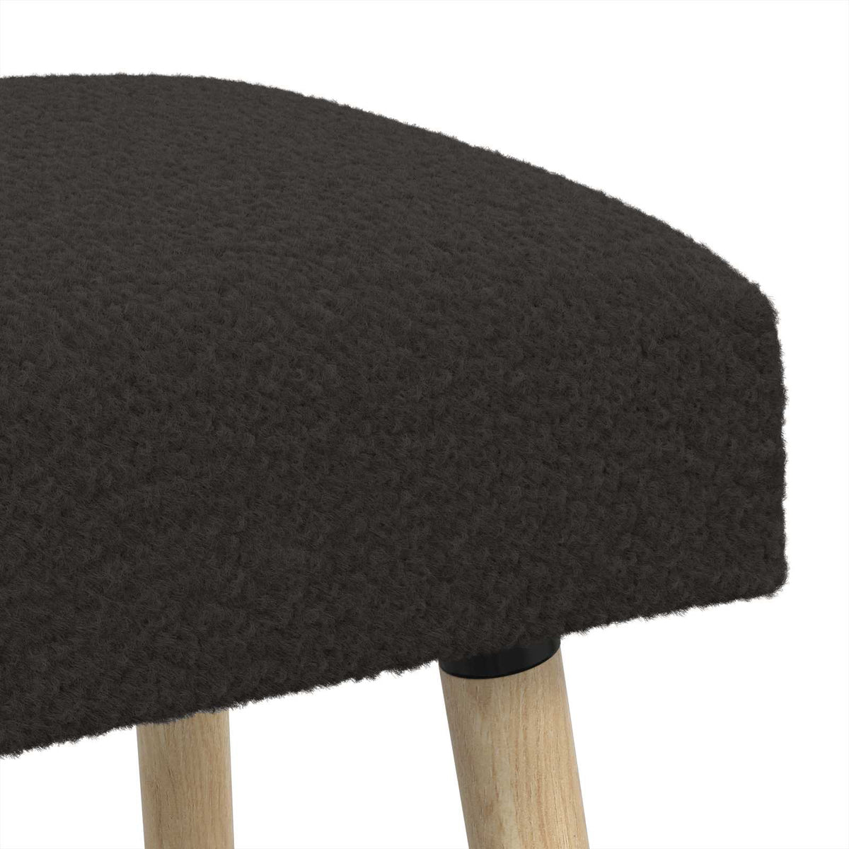 klupa Jednobojno Crna 80 x 40 x 46 cm Bouclé