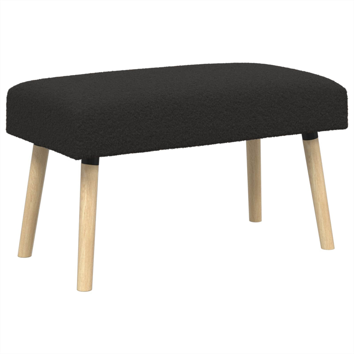 klupa Jednobojno Crna 80 x 40 x 46 cm Bouclé